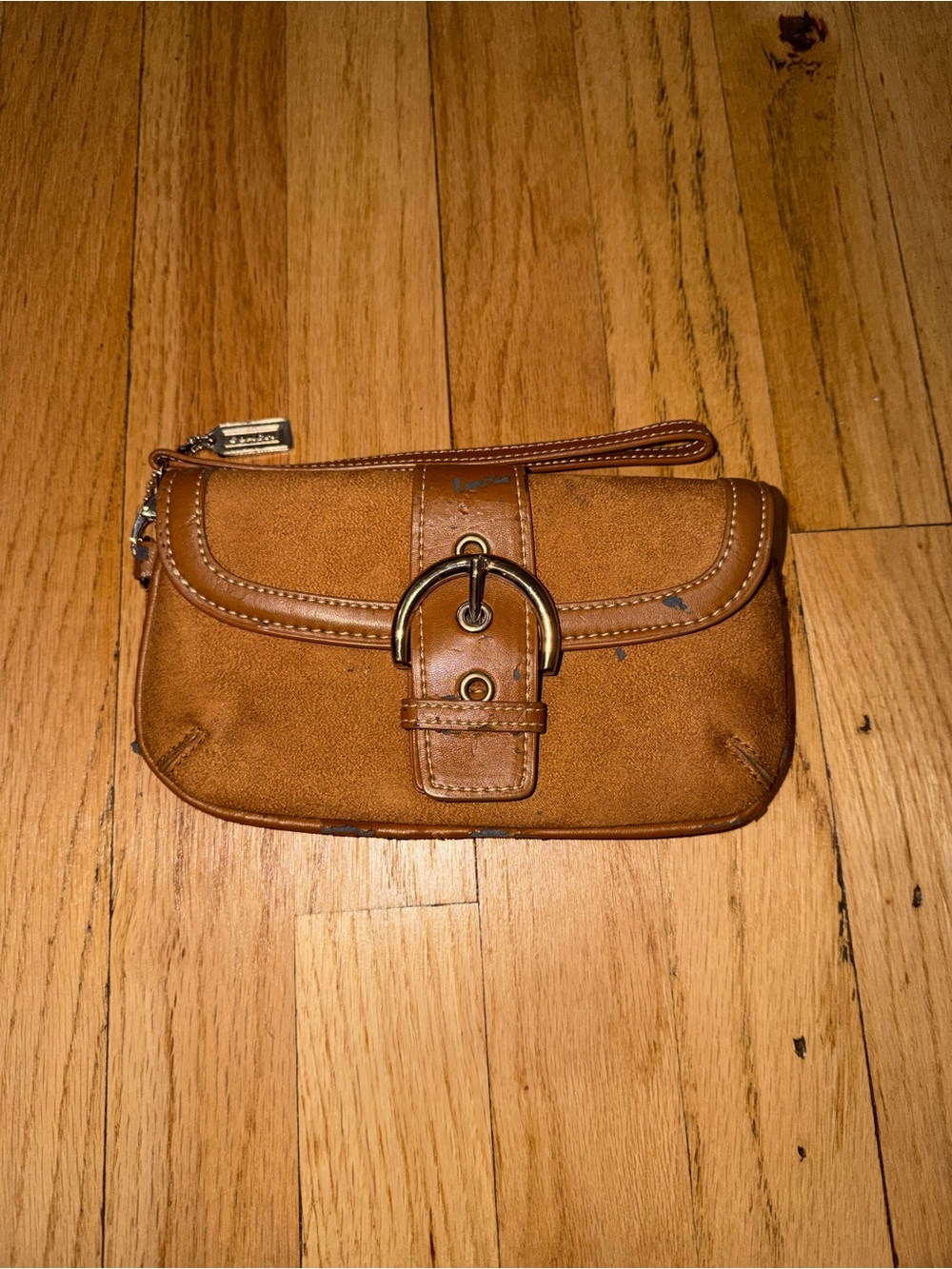 Coach Tan Suade Soho Wristlet Clutch